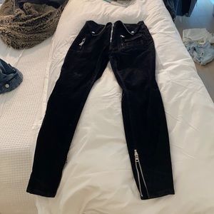 RTA black velvet jeans with amazing detail